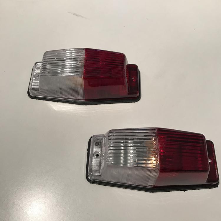 Double Burners med röd/vitt glas