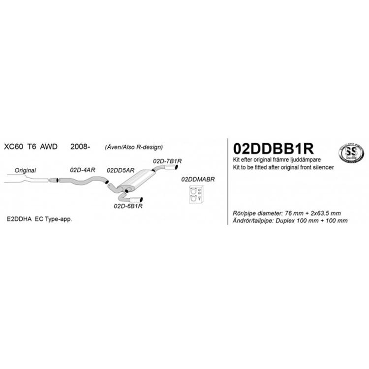 Avgassystem som passar Volvo XC60