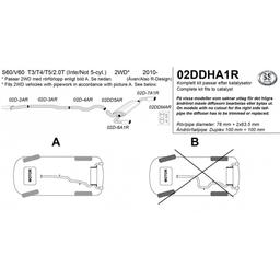 Stainless Steel Sports System After Catalytic Converter that fits Volvo S/V60 2010-