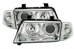 Angel eyes head lamps black Audi A4