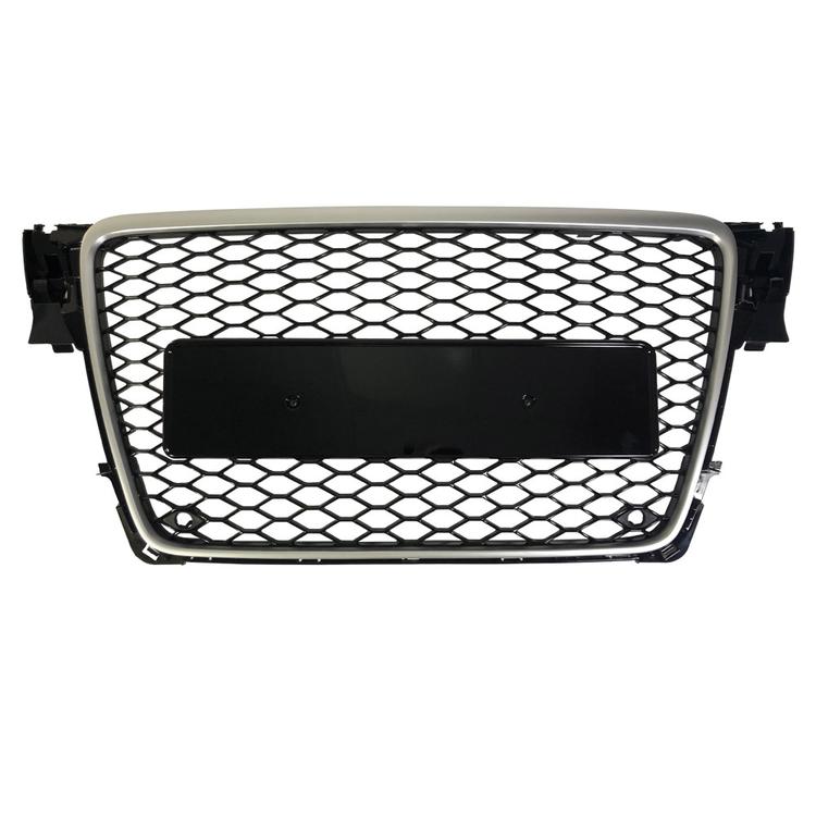 Audi A4 B8 Honeycomb look grill silver, svart