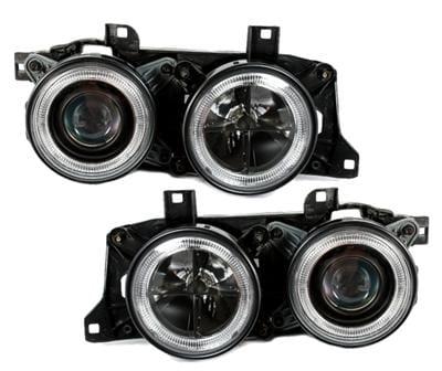 Angel eyes head lamps Black BMW E34