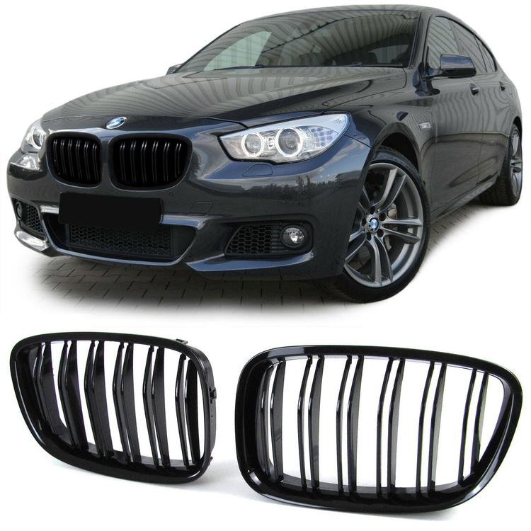 Blanksorte dobbeltribbede sportsnyrer BMW 5-serie GT