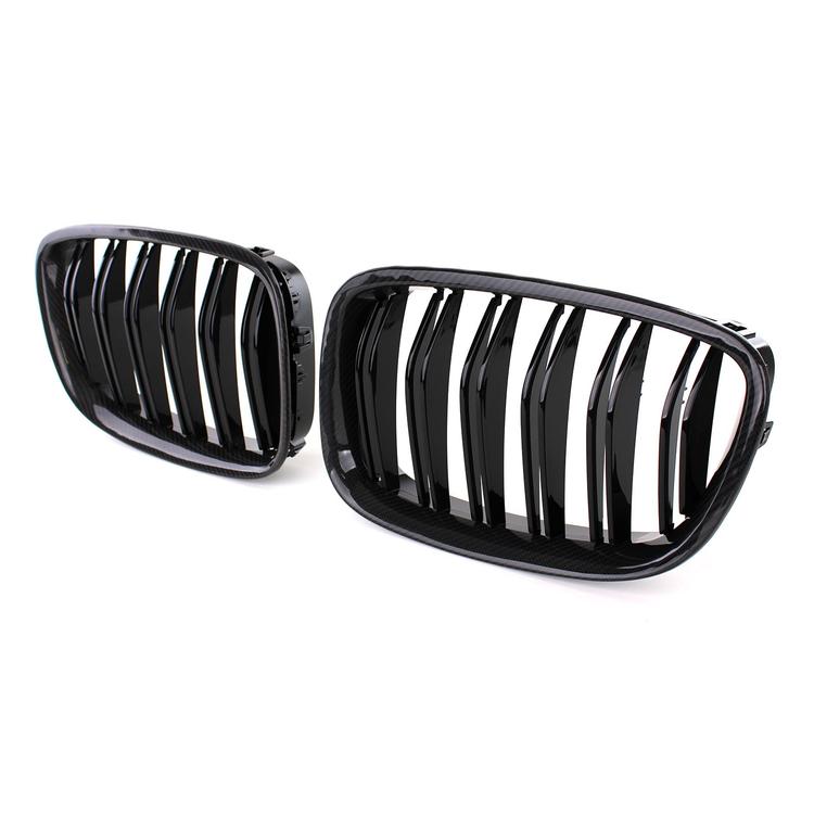 Double ribbed sport Carbon fiber look grille BMW 5-series GT