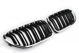 Chrome/svarta dubbelribbade sport njurar BMW F06/F12/F13