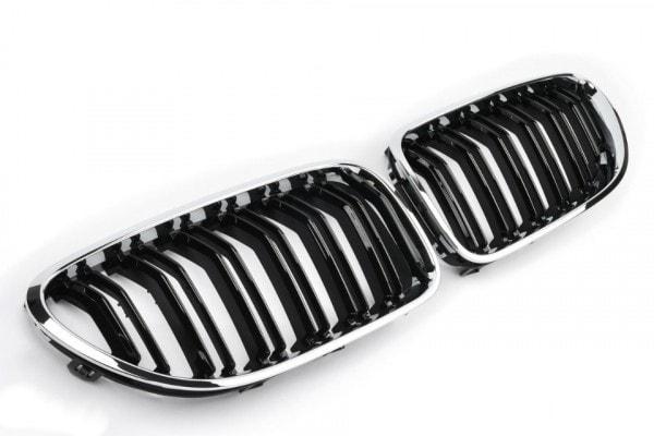 Chrome/svarta dubbelribbade sport njurar BMW F06/F12/F13