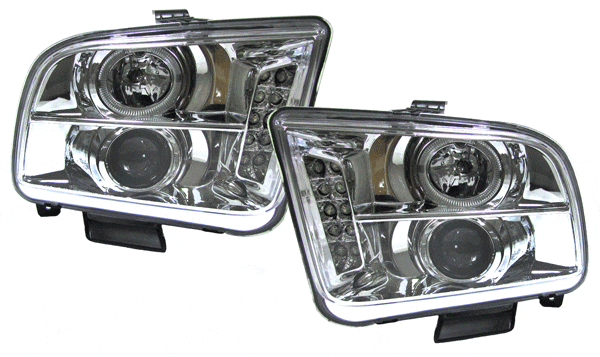 Forlygter projektor Krom Ford Mustang