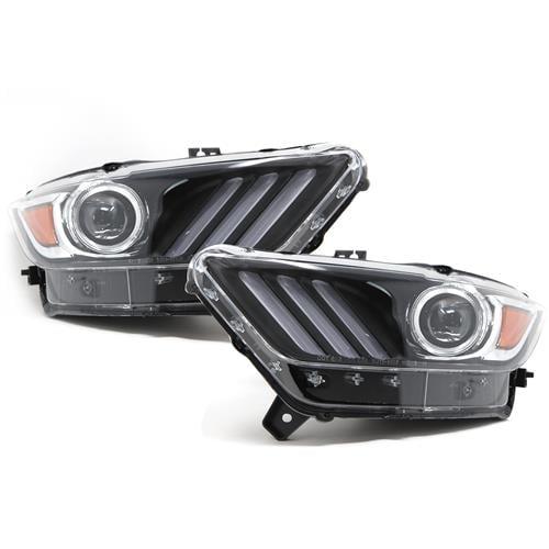 Forlygter Sorte Ford Mustang