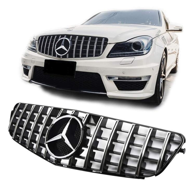 Black /Chrome  Styling grill  GT GT-R AMG-look Mercedes C-klass W204/S204