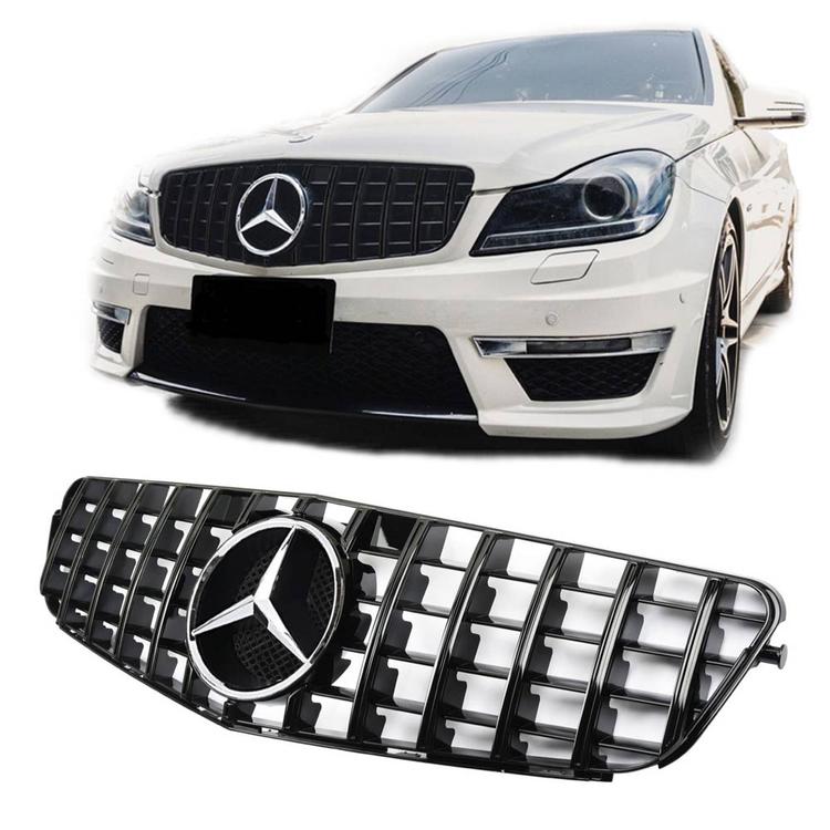 Fully black Styling grill  GT GT-R AMG-look Mercedes C-klass W204/S204