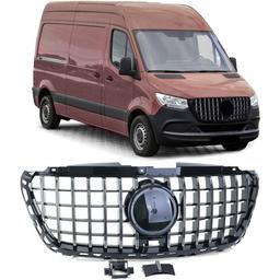Sort/Krom Grill Mercedes Sprinter 907/910