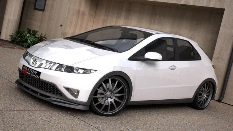 Blanksort cupspoiler frem Honda civic MK7