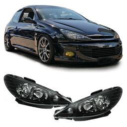 Sorte Forlygter Peugeot 206