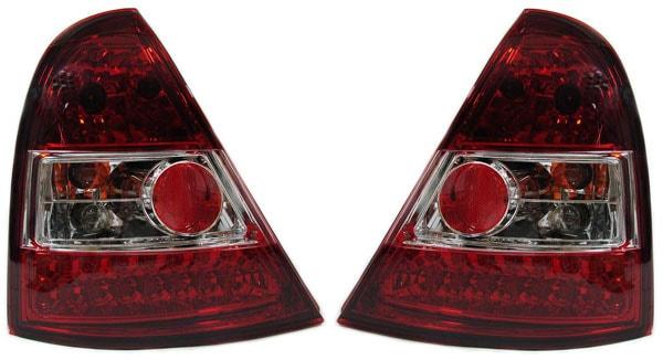 Baklampor LED Röd/Klar Renault Clio II