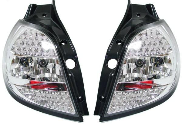 Baklampor LED Krom Renault Clio 05-