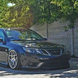 Blanksvart TurboX frontsplitter Saab 9-3