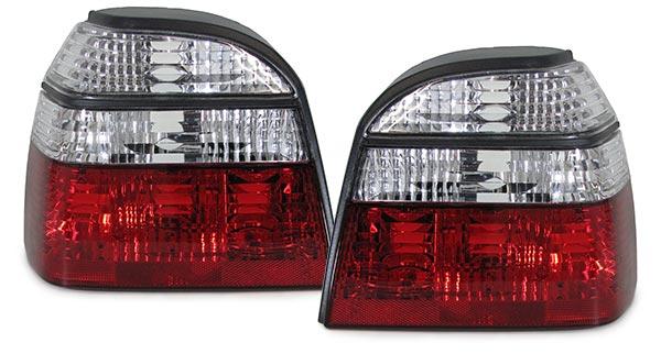 Baklamper rød/Hvit Golf 3