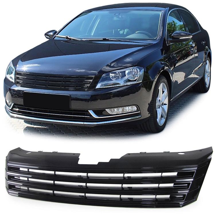 Blanksvart emblemlös Grill VW Passat B7