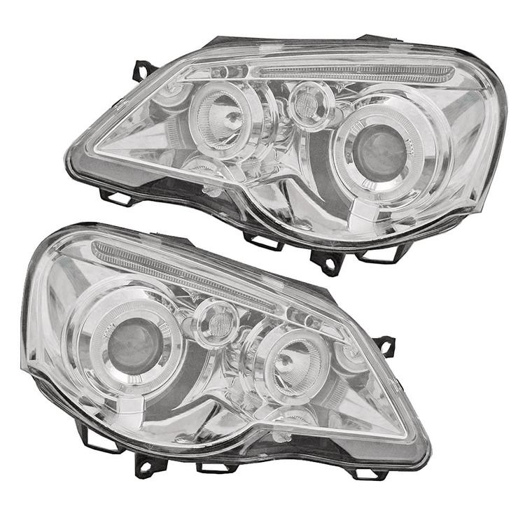 Frontlykter angeleyes krom VW Polo 9N