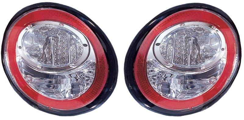 Beetle baklampor LED krom