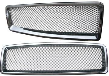 Kromad Grill Med Svart Nät som passar Volvo