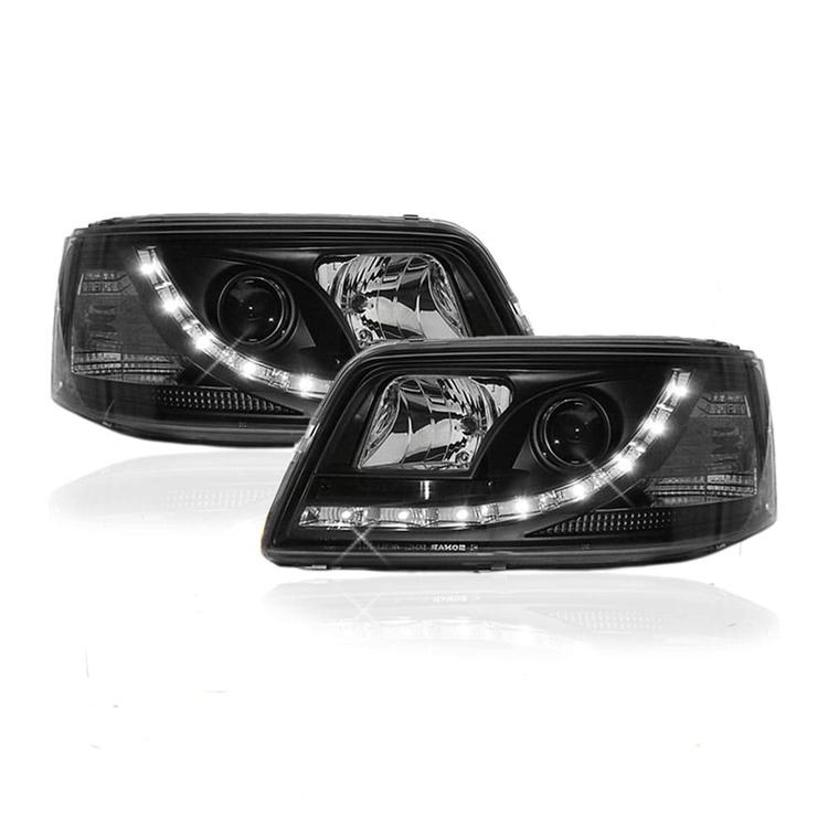 Svarta Halogen-Strålkastare VW Transporter T5