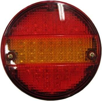 Baklampa 3-kammar LED 2-färg Rött och gult glas 12-24V
