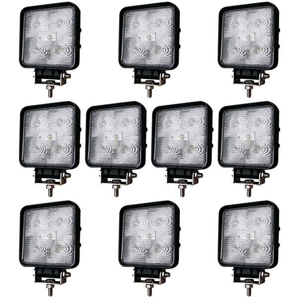 10-pack LED Arbetslampa 9W Kvadratisk