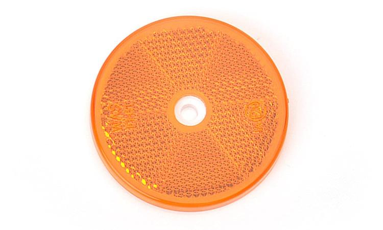 Reflex orange rund 60mm m. hål 4-pack