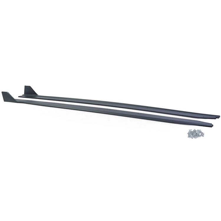 Matte Black Side Skirts Ford Mustang