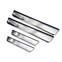 Car Door Sill Scuff Plate Protectors Trim Brushed Steel that fits Volvo V60