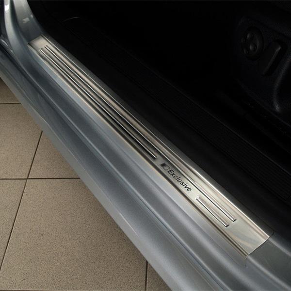 Car Door Sill Scuff Plate Protectors Trim brushed steel VW Passat