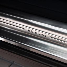 Car Door Sill Scuff Plate Protectors Trim brushed steel VW Touran