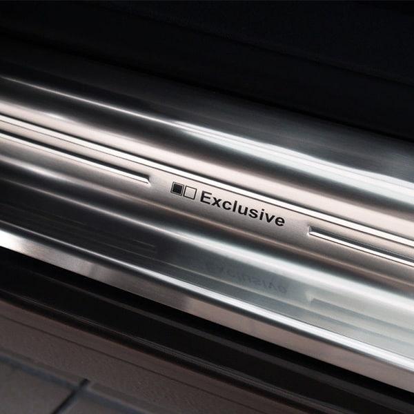 Car Door Sill Scuff Plate Protectors Trim brushed steel VW Touran