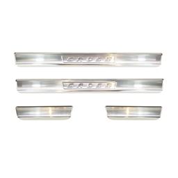 Car Door Sill Scuff Plate Protectors Trim brushed steel VW T-Cross