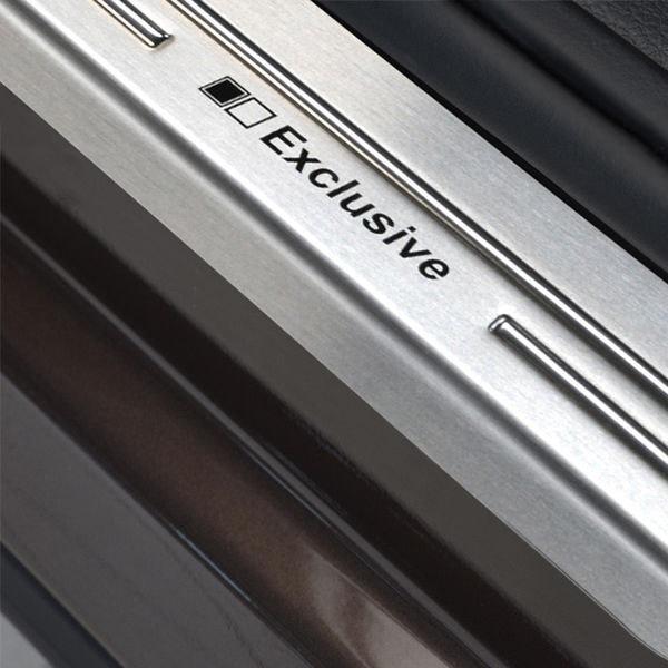 Car Door Sill Scuff Plate Protectors Trim brushed steel Seat Alhambra