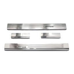 Car Door Sill Scuff Plate Protectors Trim brushed steel Toyota Yaris