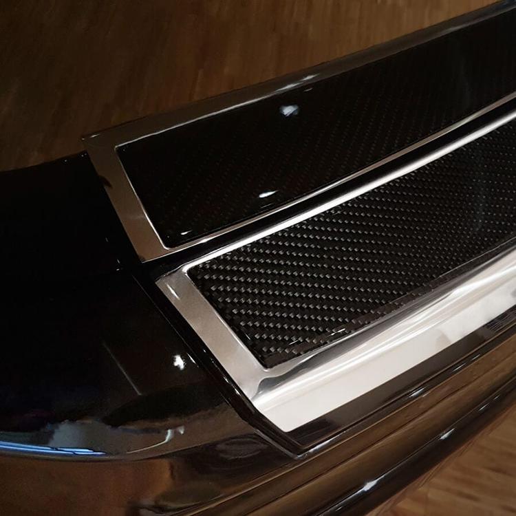 Chrome And Carbon Fiber Rear Bumper Protector that fits Volvo XC60