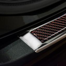 Læssekantbeskytter Krom Og Kulfiber Med Røde Detaljer der passer til Volvo XC90