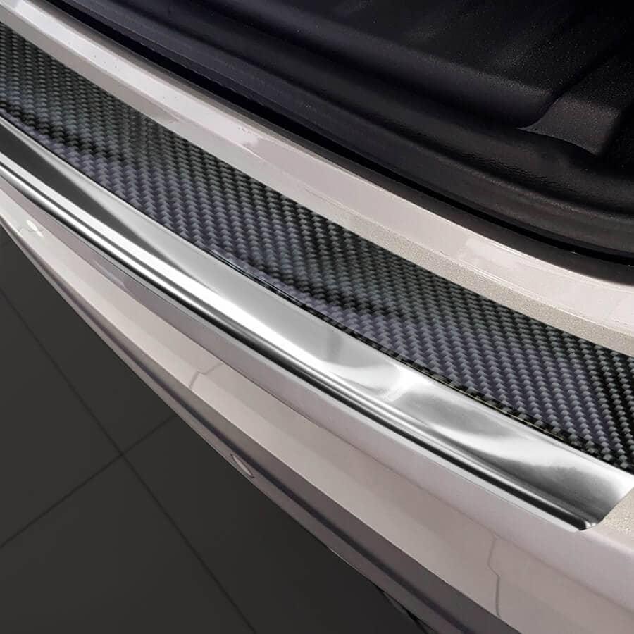 Chrome And Carbon Fiber Rear Bumper Protector Jaguar F-Pace