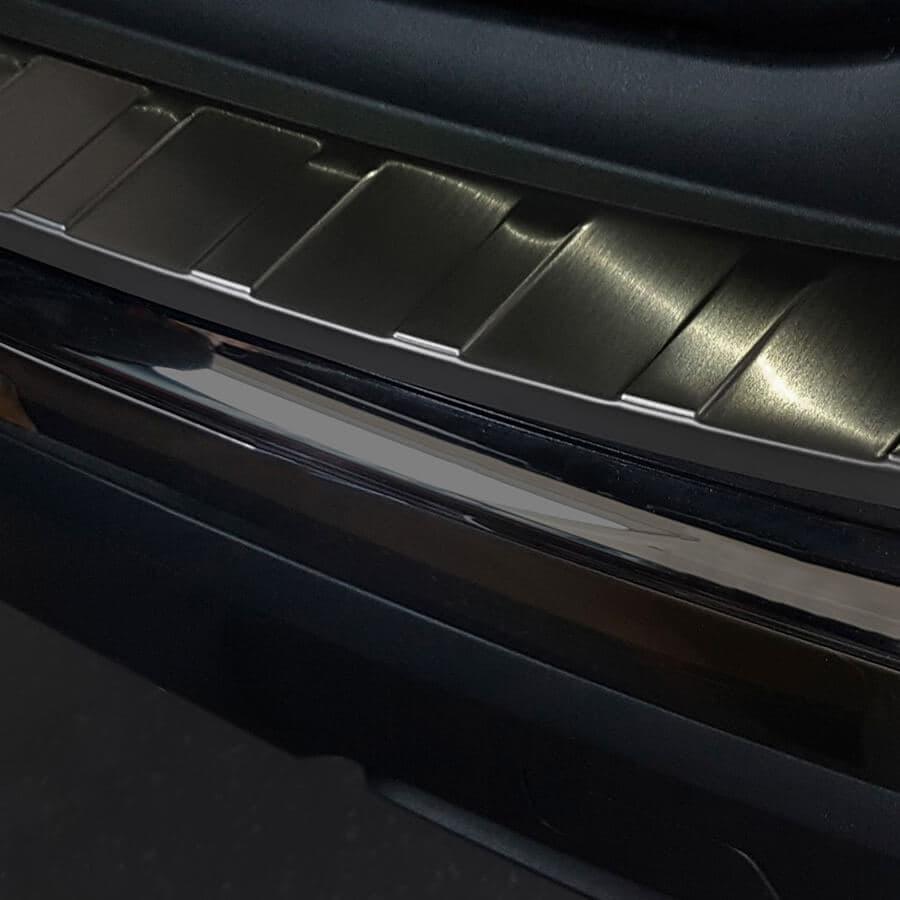 Black Brushed Steel Rear Bumper Protector Peugeot 3008