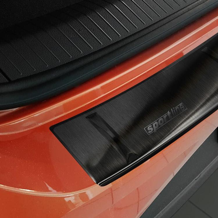 Black Brushed Steel Rear Bumper Protector VW T-Roc