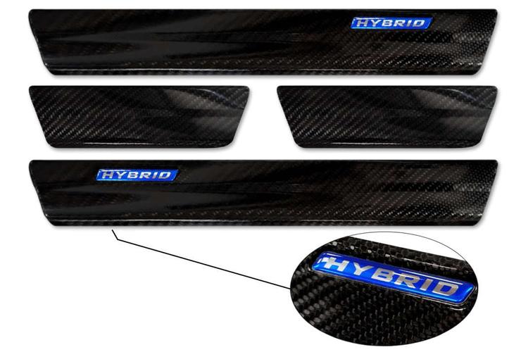 Door sills blue "Hybrid" emblem Toyota RAV4 V generation Hybrid