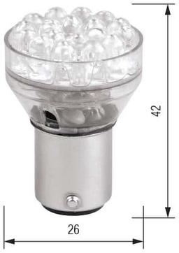 BA15s 12V 21W 24LED