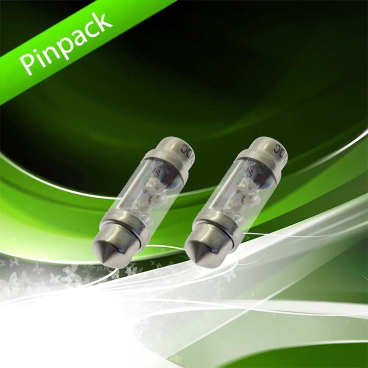 LEDSON 24V 36mm/C5W, Fyra dioder, Pinpack - Xenonvit