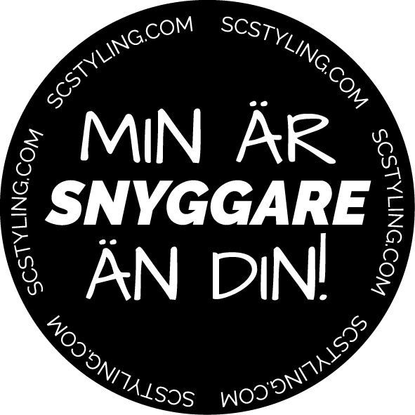 Rund dekal - Min är snyggare än din!