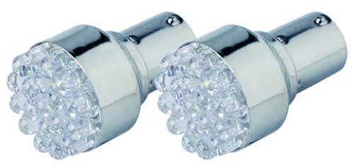 25 LED BA15S Hvit 2 Pack