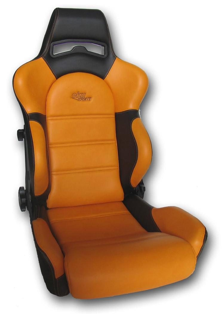 Sportstol läder Orange/Svart