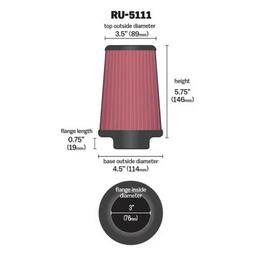 K&N Universal Air filter Red