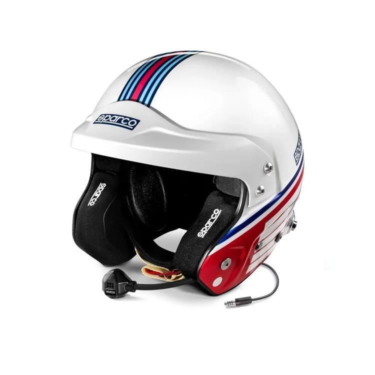 Sparco Martini Air Pro RJ-5I Racing helmet with stripes